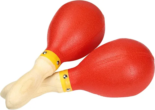 Miniatura 8 de Maracas, tamaño grande de 10 pulgadas, sonajero agitador de rumba, instrumento musical de percusión manual para adultos y niños, amarillo, juego de 2
