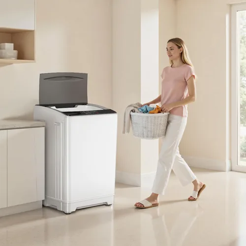 Miniatura 3 de TABU Lavadora portátil de 18 libras, lavadora completamente automática de 2.4 pies cúbicos con bomba de drenaje, lavadora y secadora automática