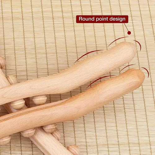 Miniatura 4 de Barra de masaje meridiana de madera para dragado y tendedero, herramienta de masaje para cuello y espalda