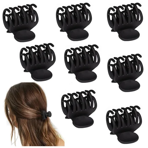 8 pinzas de garra para cabello fino para mujeres, pinzas de pelo medio mate de 1.6 pulgadas para cabello fino y grueso, agarre fuerte, pinzas de