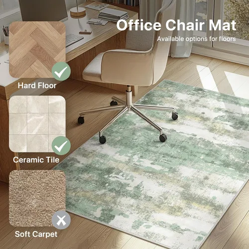 Miniatura 3 de Tapete para silla de oficina para piso de baldosas de madera dura, tapetes abstractos de escritorio de 36" x 48" para silla de oficina sobre sillas