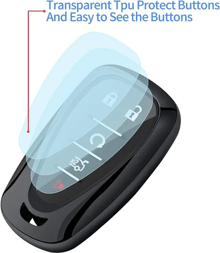 Miniatura 4 de Tukellen Funda para llavero Chevrolet de TPU suave, protección completa, compatible con Chevy Equinox Traverse Malibu Camaro Cruze Blazer Spark Negro