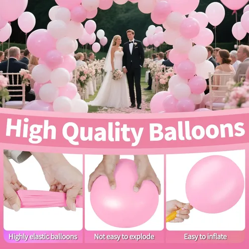 Miniatura 3 de Kit de arco de globos de color rosa claro, 111 piezas de globos de látex de 18, 12 y 5 pulgadas, guirnalda de globos de fiesta para cumpleaños, baby