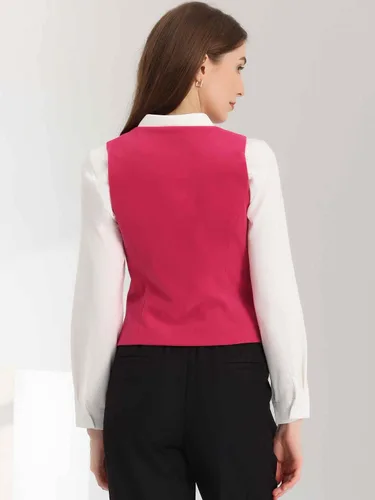 Miniatura 3 de Allegra K Chaleco para mujer, estilo steampunk, terciopelo, vintage, 2025, sin mangas, blazer elegante