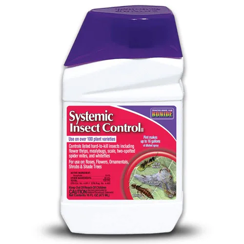 Bonide Control sistémico de insectos, insecticida concentrado de larga duración de 16 oz para jardinería al aire libre, produce 16 galones