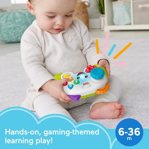 Miniatura 2 de Fisher-Price Juguete para Bebés y Niños Pequeños Controlador de Juego Laugh & Learn, Verde, Actividad de Aprendizaje Musical para Juego
