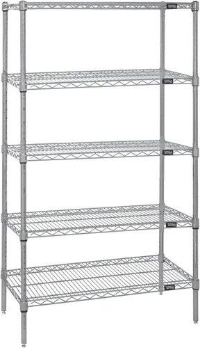 Miniatura 26 de Quantum Storage Systems WR74-1824BK Kit de inicio para estantería de alambre de 4 niveles de altura de 74 pulgadas, acabado negro, 18 pulgadas