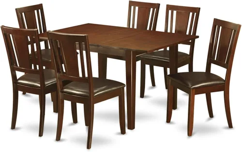 Miniatura 9 de East West Furniture PSDU5-MAH-LC - Juego de comedor de 5 piezas que incluye una mesa de comedor rectangular con hoja de mariposa y 4 sillas