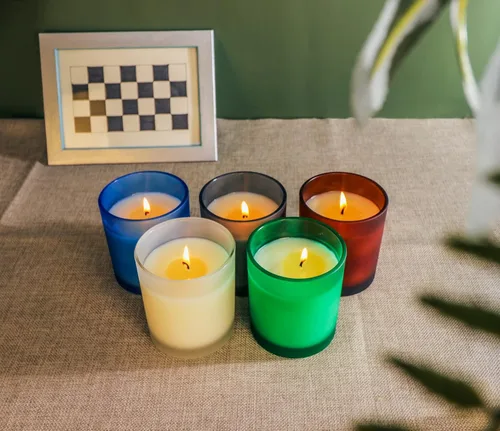 Miniatura 6 de Aroparc Paquete de 12 tarros de velas de 10 onzas con tapas, recipiente para velas para suministros de fabricación de velas, apto para lavavajillas