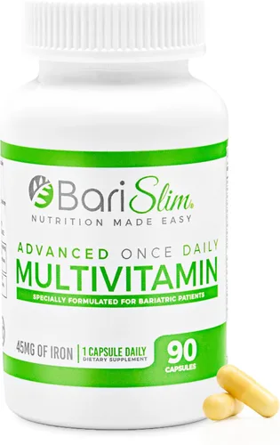 Miniatura 9 de BariSlim Cápsula multivitamínica bariátrica avanzada una vez al día, 45 mg de hierro, vitamina bariátrica para cirugía post bariátrica, incluyendo