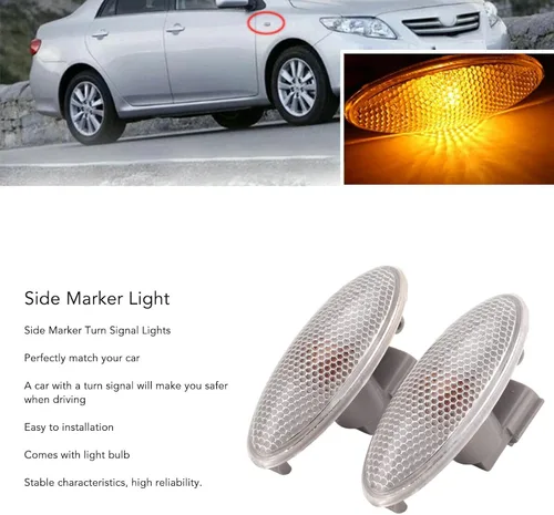 Miniatura 2 de 2 piezas de luz de marcador lateral ámbar de repuesto para AURIS 2007-2010, para 2007-2010, para 2006-2009, para 2006-2011
