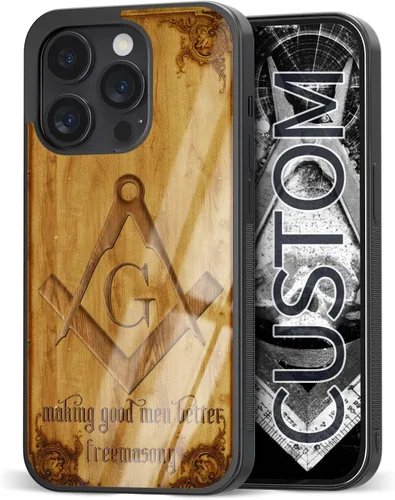 Miniatura 18 de Regalos de mampostería gratis para hombres, fundas hipster iPhone 11 12 13 14 Pro Max Plus Mini Xr Xs, Samsung Galaxy A03 A13 A53 A73 Note S Z Oro