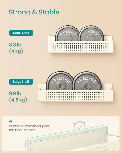 Miniatura 4 de SONGMICS Estante magnético fuerte para especias para refrigerador, juego de 4, 2 estantes magnéticos Kichen grandes y 2 pequeños para microondas