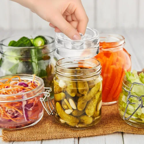 Miniatura 5 de Xileanalee Paquete de 4 vasos de fermentación para tarro de masón de boca ancha, mango de fácil agarre, pesas de fermentación para decapado, pesos