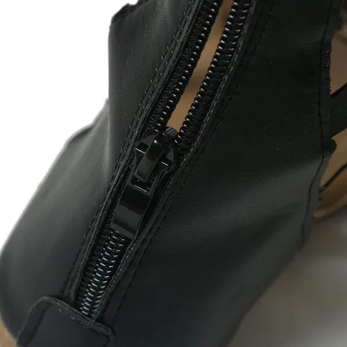Miniatura 7 de Aniywn Sandalias para mujer, sandalias de gladiador altas hasta el muslo, sandalias planas con cordones y puntera abierta, sandalias con tiras hasta