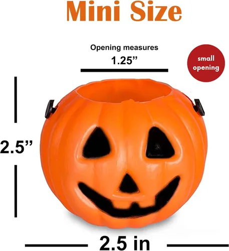 Miniatura 2 de 4E's Novelty Paquete de 24 mini cubos de calabaza para dulces de Halloween a granel para niños, bolsas de golosinas de Halloween, rellenos de bolsas