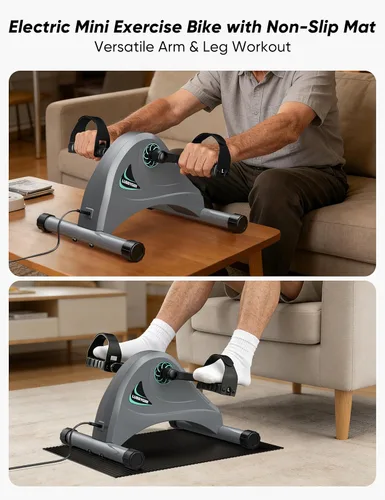 Miniatura 2 de LUBBYGIM Mini Exercise Bike, Under Desk Bike Pedal Exerciser for Seniors & Physical Therapy, Electric Motorized Foot Pedal Machine for Arm and Leg