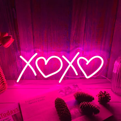 Miniatura 13 de Letrero LED de neón con texto en inglés «Cheers to Love» para decoración de pared, con suministro USB, para dormitorio, cumpleaños, boda, 15.7 x