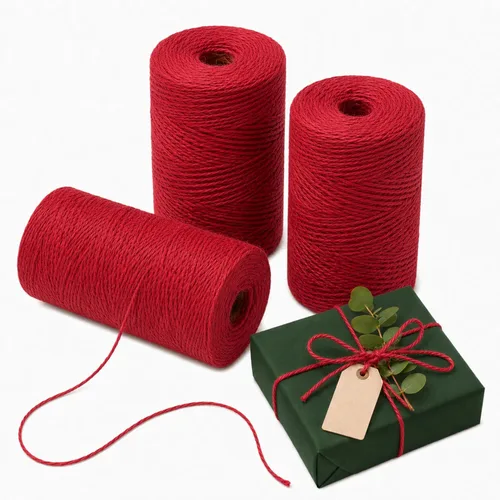 Miniatura 8 de Quotidian Rollos de cuerda de yute natural marrón de 3 capas de 1/6 pulgadas (0.2 in) 492 pies – Envoltura de cuadros para colgar jardinería