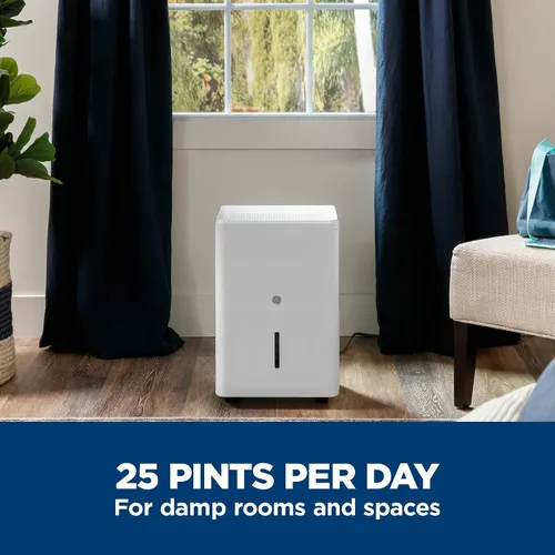 Miniatura 4 de GE Deshumidificador portátil de 25 pintas, perfecto para dormitorio, sótano y garaje o habitaciones de hasta 1500 pies cuadrados, ideal para áreas