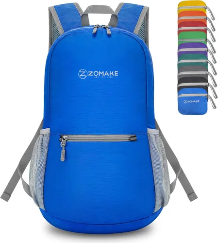 Miniatura 19 de ZOMAKE Mochila ultra ligera y compactable Mochila de senderismo resistente al agua, Mochila pequeña Mochila de camping al aire libre plegable y Negro