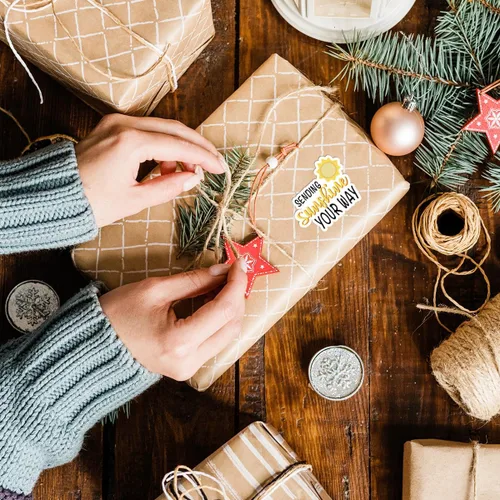 Miniatura 5 de Calcomanías de envío de Sunshine Your Way, regalo de pedido de pequeñas empresas, embalaje de correo feliz para minoristas en línea, sobres