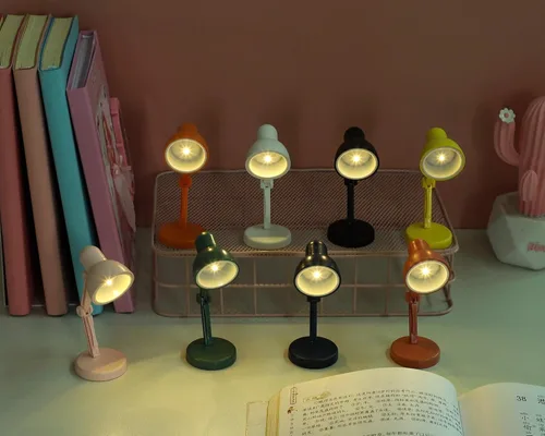 Miniatura 7 de Paquete de 2 mini lámparas de mesa LED plegables para lectura nocturna para el hogar, habitación, computadora, luces nocturnas, protección ocular