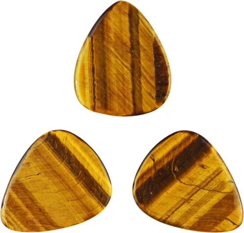 Miniatura 51 de Púa de guitarra o bajo de Obsidiana de Caoba en vidrio volcánico - 3.0 mm de calibre ultra pesado - Forma 351 - Púa exótica artesanal de gema