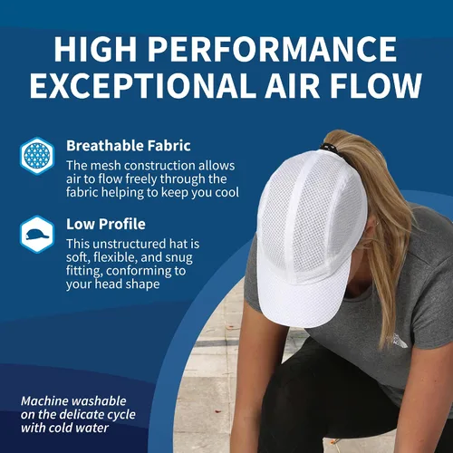Miniatura 5 de TrailHeads Women's Race Day Performance Running Cap, Lightweight & Quick Drying Mesh Sports Hat with Reflective Trim