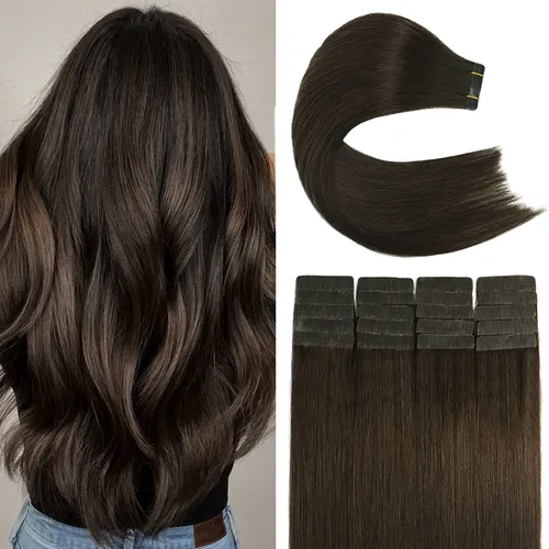 Miniatura 8 de Extensiones de cabello humano Remy 100% real, color negro natural, 16 pulgadas, 20 unidades de 1.06 oz, extensiones de cabello color negro natural