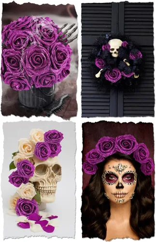 Miniatura 185 de N&T NIETING Flores artificiales, rosas artificiales de color rosa intenso, 50 piezas de flores falsas con tallo para ramos de boda DIY, centros