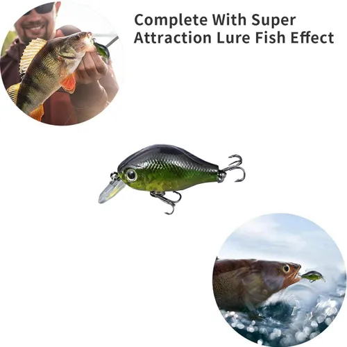 Miniatura 4 de Kit de señuelos de pesca de agua dulce, aparejos de pesca. Caja de aparejos que incluye cebos tipo crankbait, señuelos de superficie, jigs, cucharas