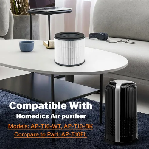 Miniatura 2 de AP-T10FL - Filtro de repuesto compatible con purificadores Homedics AP-T10-BK y AP-T10-WT, paquete de 2