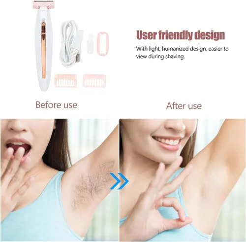 Miniatura 5 de FOMIYES 1 Unidades Dispositivo de Eliminación para Mujeres Portátil Depilador Cuerpo Dehairing Herramienta para Piernas Brazos Axilas Bikini Línea