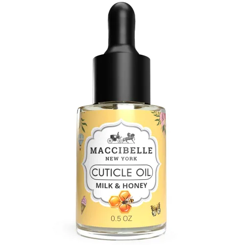 Aceite para cutículas de 0.5 onzas – Cura cutículas secas agrietadas (leche y miel, 0.5 onzas líquidas)