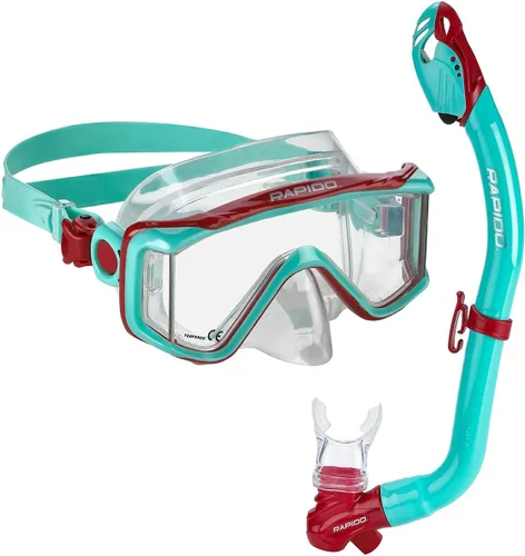 Phantom Aquatics Rapido Clareza Junior Mask and Snorkel Combo Rubí turquesa