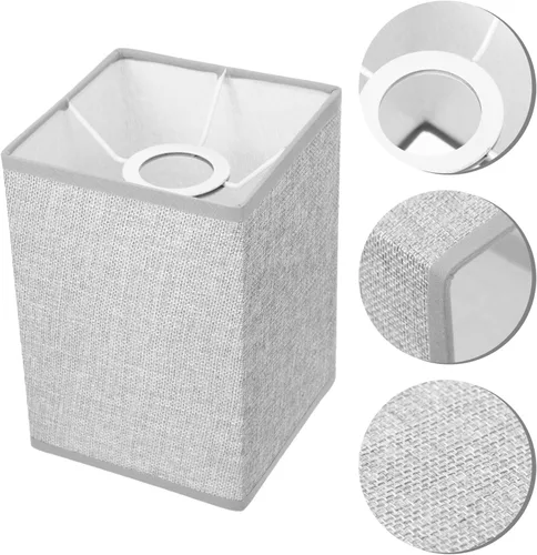 Miniatura 2 de DOITOOL Pantalla rectangular de lino, pantalla de tela de repuesto, pantalla de lámpara de araña, pantalla colgante, pantalla de tambor, cubierta