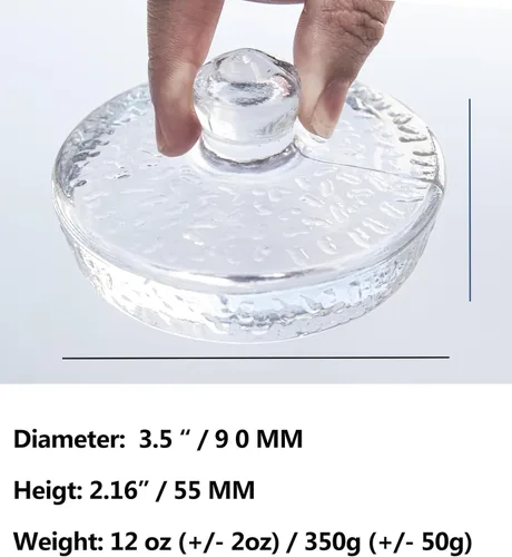 Miniatura 3 de Peso de fermentación de vidrio para tarros grandes de boca ancha y conservas de conservas de conservas de más de 3.5 pulgadas, peso de fermentación