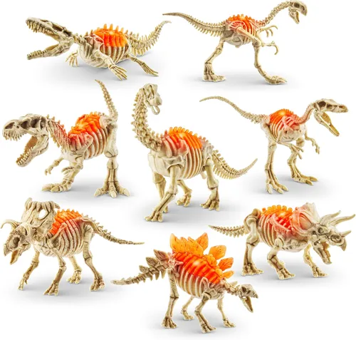 Miniatura 8 de Robo Alive ZURU - Mini Dino Fossil Find (paquete de 2, gigantoraptor y estegosaurio) para niños de 5 años en adelante, excavar y descubrir, STEM