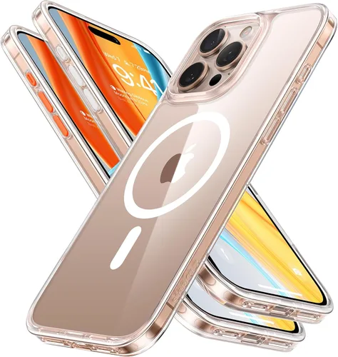 Miniatura 16 de TORRAS Funda ultra magnética para iPhone 15 Pro, [probada en 3 caídas de grado militar] [compatible con MagSafe], a prueba de golpes, translúcida