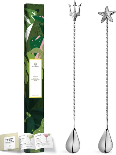 Miniatura 16 de Homestia Cuchara de cóctel dorada de acero inoxidable de 12 pulgadas con mango de oso elefante, perfecta para mezclar y colocar bebidas en tazas