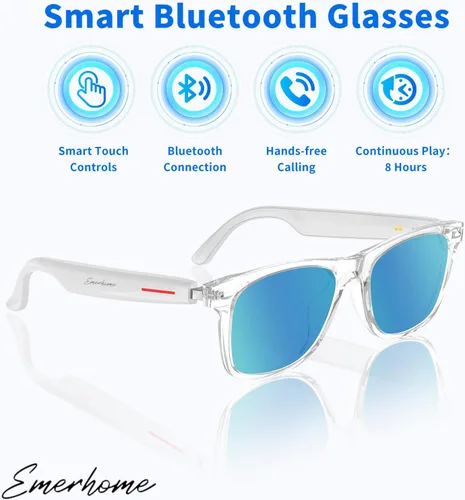 Miniatura 3 de Emerhome - Gafas inteligentes Bluetooth para hombres y mujeres con altavoces, control táctil, protección UV para exteriores y control de voz