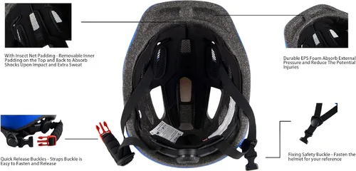 Miniatura 4 de Casco de bicicleta para niños de 1 a 8 años, cascos ajustables para niños y niñas, casco ligero para niños, ciclismo, scooter, deportivo, 18.9-21.3