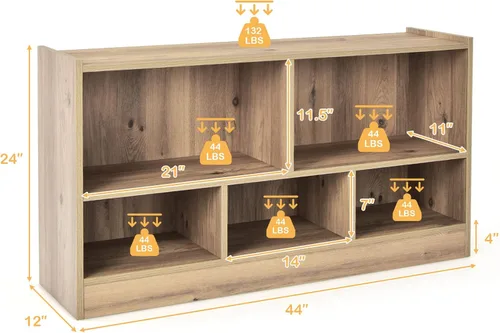 Miniatura 3 de Costzon Organizador de almacenamiento de juguetes para niños, almacenamiento escolar de 5 secciones para organizar libros, juguetes, estantería