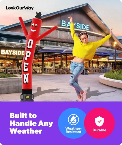 Miniatura 7 de LookOurWay - Juego de tubo inflable Air Dancers de 2,13 m de alto con hombre bailando loco con ondas y soplador resistente al clima para promoción