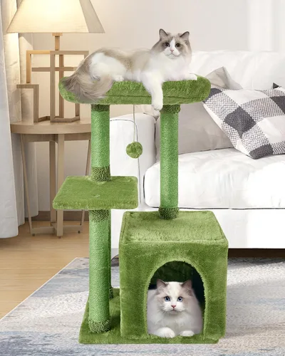 Miniatura 12 de FISH&NAP Lindo Árbol para Gatos Gatito Torre para Gatos para Gato de Interior Condominio Postes Rascadores de Sisal con Plataforma de Salto Muebles