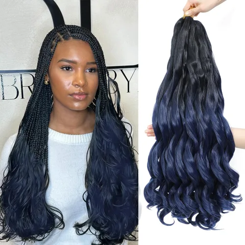 Miniatura 36 de WIPPORYA Cabello Rizado Francés para Trenzar de 24 Pulgadas, 6 Paquetes de Cabello Ondulado Suelto Elástico para Crochet Pre-Estirado 3.53