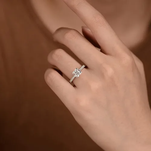 Miniatura 3 de SEIARA Anillos de compromiso de moissanita para mujer, anillos de promesa para ella, anillos con comodidad clásica y anillo de compromiso