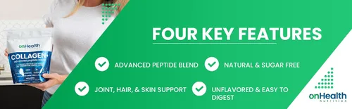 Miniatura 7 de onHealth - Polvo de péptidos multicolágeno tipo I, II, III, V y X proteína completa con los 9 aminoácidos esenciales, biotina, ácido hialurónico