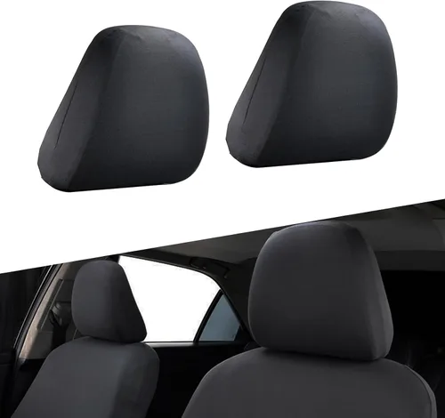 Miniatura 8 de Paquete de 2 fundas para reposacabezas de asiento de automóvil, repuesto para reposacabezas de asiento, protector de reposacabezas flexible
